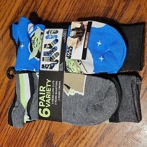 Star Wars Mandalorian Set of 6 Pair Variety Adult Unisex Socks